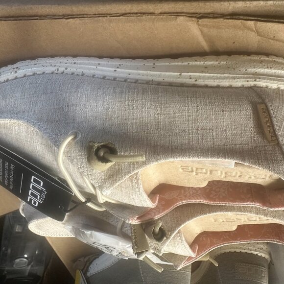 HEY DUDE WENDY CHAMBRAY WHITE NUT 9 - Picture 3 of 5